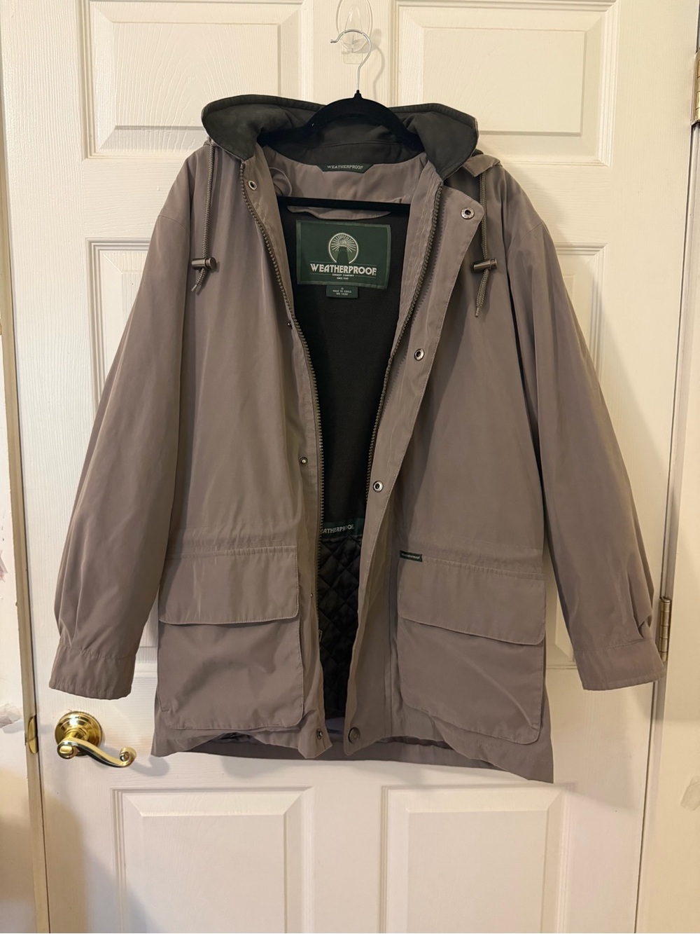 Weatherproof Mens Gray Hooded Parka Jacket Removable Zip Out Liner Small S0063